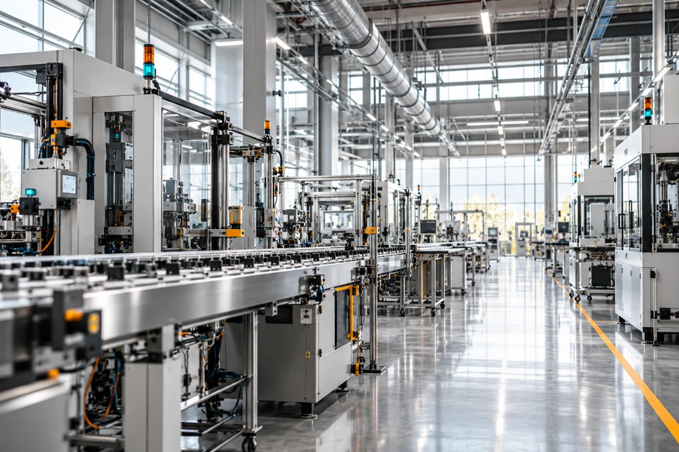 Illustrative scene of a modern manufacturing facility.